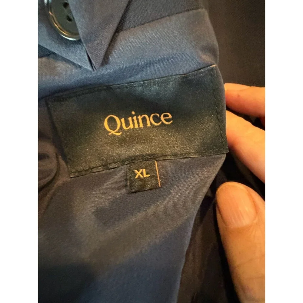 Quince Men's Dark Navy Blue Italian Wool Single-Breasted Blazer XL